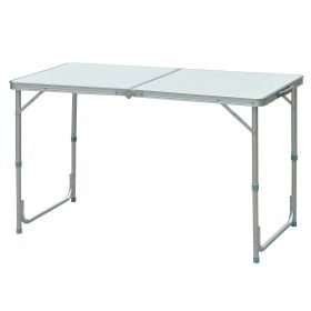 47" Aluminum Lightweight Portable Folding Easy Clean Camping Table with Carrying Handle