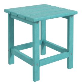 Patio Side Table, 15" Square Outdoor End Table, HDPE Plastic Tea Table for Adirondack Chair, Backyard or Lawn, Green (Option: Green-392x485x120 mm)
