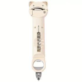 4-in-1 And 5-in-1 Can Openers And Bottle Openers, Suitable For Seniors With Arthritis And Hand Weakness, Multifunctional Retractable Magnetic Can (Option: Beige)